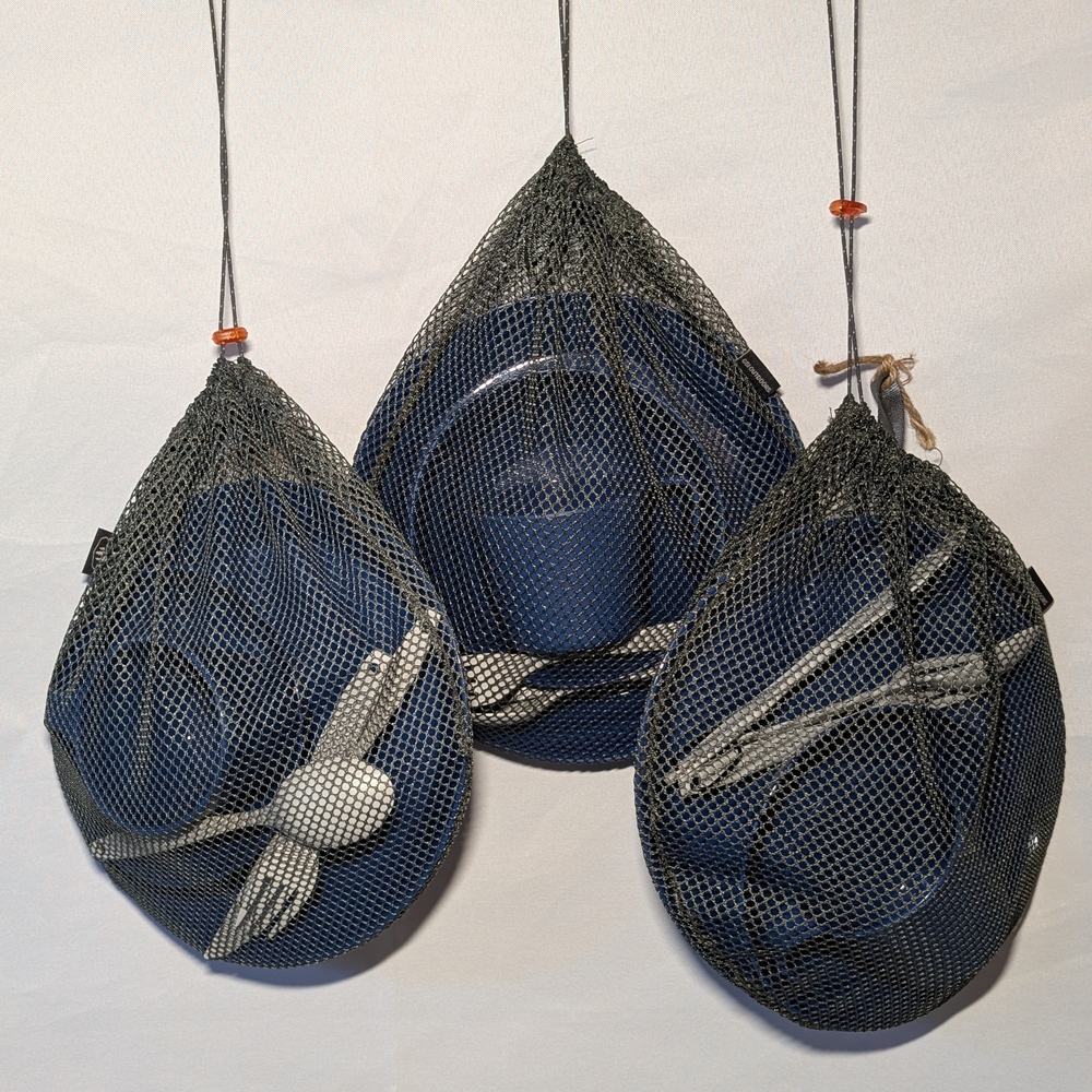 Camping Dish Set with White Utensils